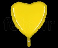 Ballon - Mylar - Coeur - Brillant - Uni - 45cm CITRON