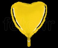 Ballon - Mylar - Coeur - Brillant - Uni - 45cm JAUNE 