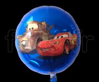 1 Ballon - Mylar - Rond - Licence - Ø 45cm CARS