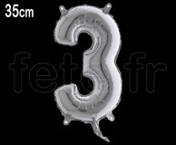 Ballon - Métal - Argent - Chiffre - H 35cm 3