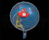 1 Ballon - Mylar - Rond - Licence - Ø 45cm JO_PARIS_2024_Bleu 