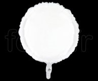Ballon - Mylar - Rond - Brillant - Uni - 45cm BLANC