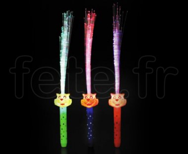 FOUET - Fibre Optique - LED - Rainbow - Piles Fournies 